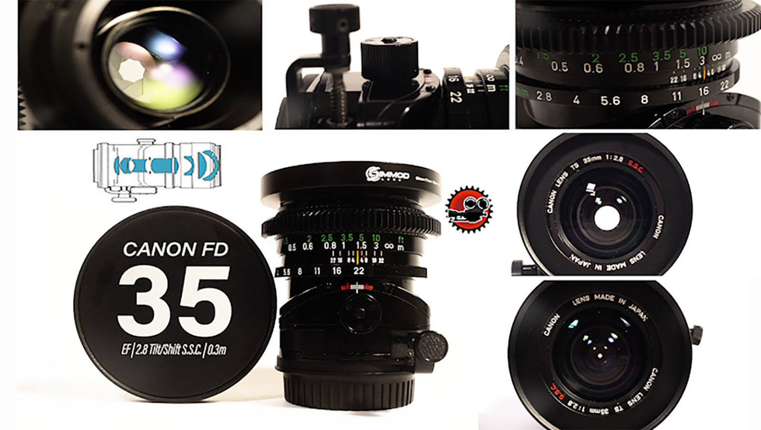 canon fd 35mm ts f 2.8 ssc tilt shift lens